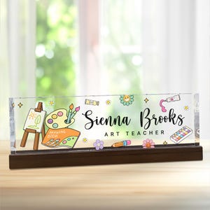 Custom Art Teacher Name Sign, Back To School Teacher Gifts Personalized, Teacher Acrylic Desk Name Plate, Teacher Appreciation Gift