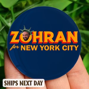 Zohran For New York City Pin Button, NYC’s First Muslim Mayor Pin Button, Vote Zohran Rank Zohran, Progressive Democrats, Freeze Rent