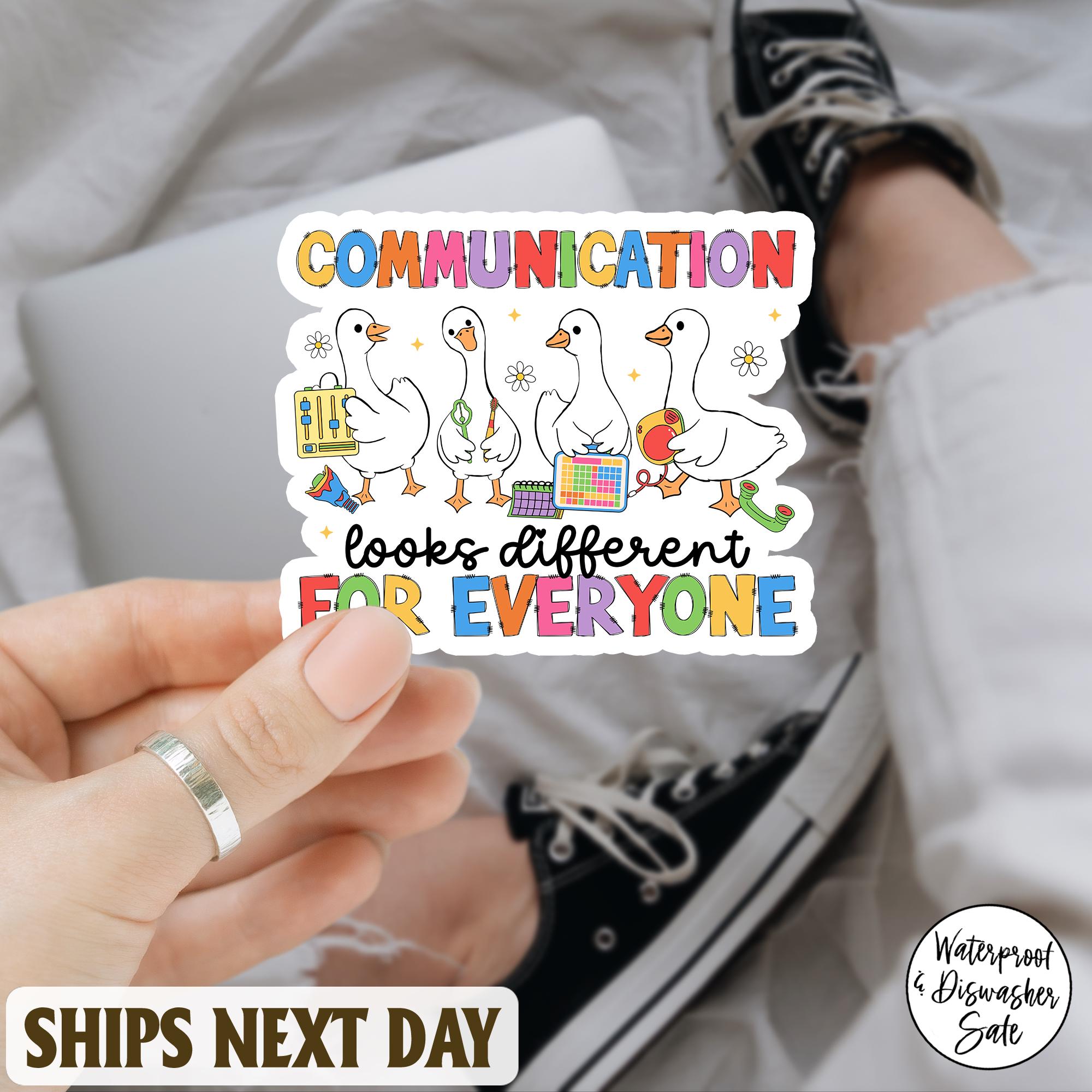 Slp Sticker Silly Communication Looks Different for Everyone Sticker, Funny SLP Goose ...