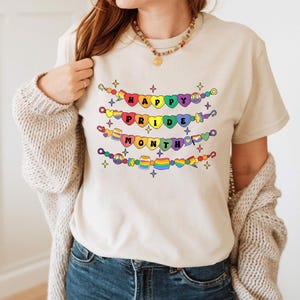 Happy Pride Month Bracelet LGBT Shirt, Pride Month Shirt, Flower Shirt, Gay Pride Shirt, Lesbian Pride, Cute Pride Shirt, Queer Shirt