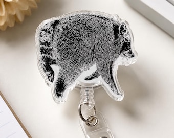 Jimothy Raccoon Badge Reel, Seattle Jimothy Photo ID Holder, Trash Panda, Seattle Raccoon, Funny Raccoon, Vintage Seattle Raccoon