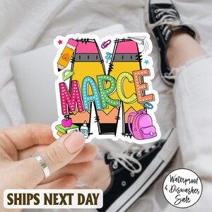 Back To School Custom Name Sticker/Magnet, Personalized Teacher Gift, Custom Teacher Decal Sticker, Teacher Name Decal, Back To School