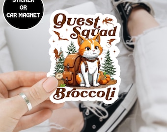 Quest Squad Broccoli Fourth Wing Sticker, Dragons Stickers, Fourth Wing Booktok Book Lover Broccoli Waterproof Die-Cut Vinyl Sticker