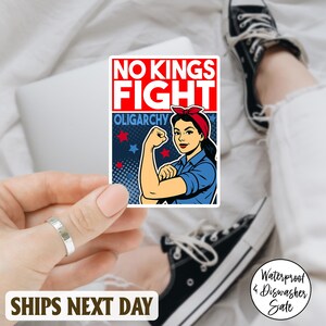 No Kings Fight Oligarchy sticker/Magnet Decal, America Has No King, Clowns, Dump Trump, Not My President, Political Circus, Redhat Cult