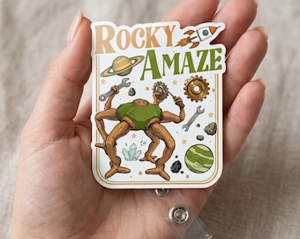 Project Hail Mary Badge Reel, Rocky Amaze Badge Reel, Funny Bookish Nurse Badge Holder, Sci Fi Reader Gift, ID Badge Clip