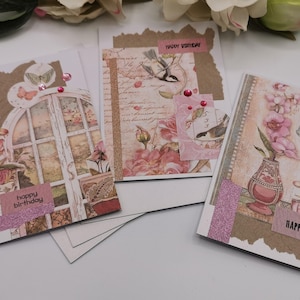 Lot de 3 cartes Anniversaire Scrapbooking