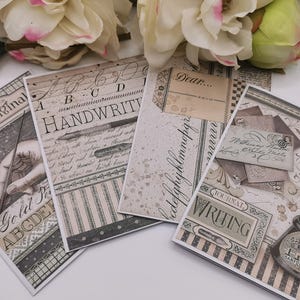 Lot de 4 cartes simples Scrapbooking