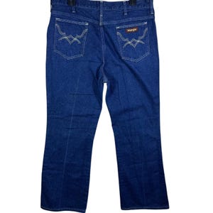 VINTAGE Wrangler Jeans Mens 34 Blue Rapid Transit 80s Denim Straight Leg Cowboy image 1