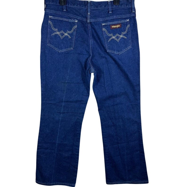 VINTAGE Wrangler Jeans Mens 34 Blue Rapid Transit 80s Denim Straight Leg Cowboy image 1