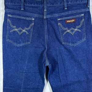 VINTAGE Wrangler Jeans Mens 34 Blue Rapid Transit 80s Denim Straight Leg Cowboy image 7