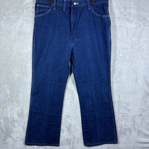 VINTAGE Wrangler Jeans Mens 34 Blue Rapid Transit 80s Denim Straight Leg Cowboy image 2