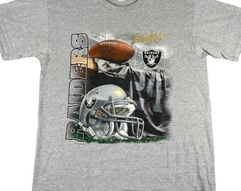 VINTAGE 90s Oakland Raiders T-Shirt Men Large Gray 1999 NFL Graphic Tee