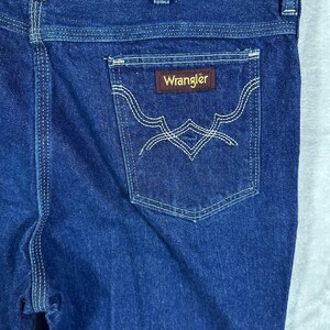VINTAGE Wrangler Jeans Mens 34 Blue Rapid Transit 80s Denim Straight Leg Cowboy image 8