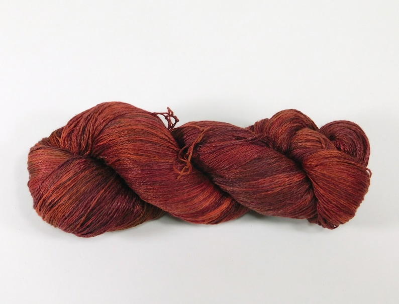 Adobe Red on SilkLinenSeacellBamboo Yarns Custom Dyed-to-Order DtO 108