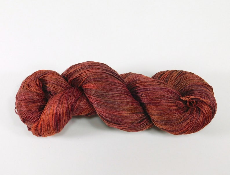 Adobe Red on SilkLinenSeacellBamboo Yarns Custom Dyed-to-Order DtO 108