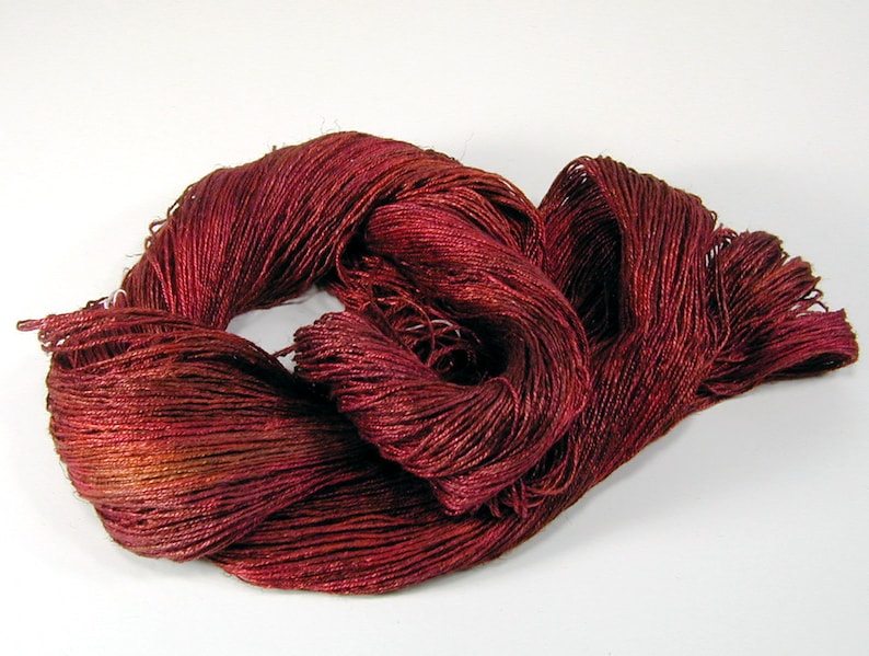 Adobe Red on SilkLinenSeacellBamboo Yarns Custom Dyed-to-Order DtO 108