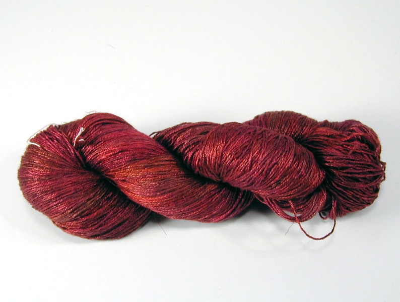 Adobe Red on SilkLinenSeacellBamboo Yarns Custom Dyed-to-Order DtO 108