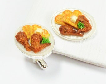 Shepherd/'s Pie Cufflinks Schickie Mickie Original 100/% handmade Miniature Food Art Jewelry Pub Food Cufflinks