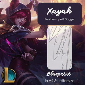 Blauwdruk voor Xayah Feathercape en Featherdaggers voor League of Legends-cosplay