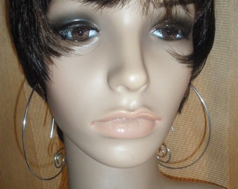 Uniquely Designed Handmade Womens Polished Silver Color Swirl Wire Earring, Fashion Earrings.