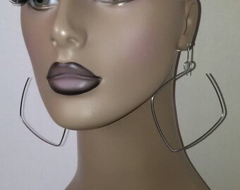 Unique Square Shape Wire Earrings, Womens Earrings, Ladies Earrings, Womens Jewelry, Ladies Jewelry, Dangling Earrings