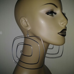 Uniquely Shaped Wire Earrings, Large Earrings, Long Earrings, Fashion Earrings, Dangling Earrings, Womens Jewelry, Big Earrings