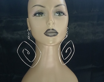 Uniquely Shaped Wire Earrings, Large Earrings, Women's Earrings, Fashion Earrings, Big Earrings.