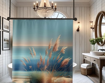Zasłona prysznicowa Beach Paradise: wystrój łazienki w stylu nadmorskim, klimat oceanu