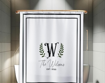 Custom Monogram Shower Curtain, Personalized Bathroom Decor - Etsy