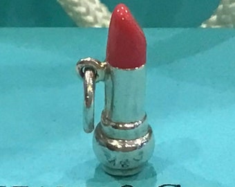 Vintage Tiffany & Co RARE Paloma Picasso Sterling Lipstick Charm and Chain SUPER RARE