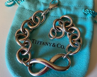 Vintage Tiffany & Co Retired Large Link Infinity Bracelet 7.5