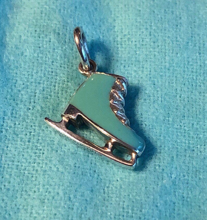 Vintage Tiffany & Co RARE Blue Enamel Ice Skate Charm RARE Find