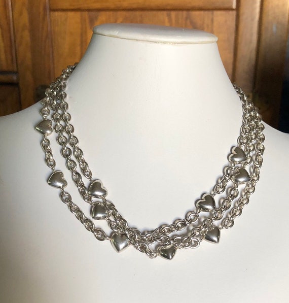 Vintage Tiffany & Co Multiple 3-strand Puffy Heart Toggle Necklace - Etsy UK