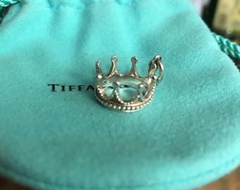 Vintage Tiffany & Co Sterling Silver  Crown (Princess) Charm Pendant