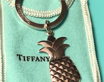 Vintage Tiffany Co Pineapple Sterling 925 Pendant Keyring Etsy