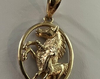 Vintage Estate 14K Horse Mare and Colt pendant