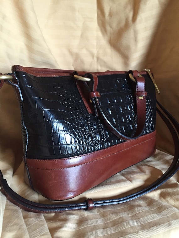 Vintage Brahmin Duo Black/ Brown Mini Asher - image 2