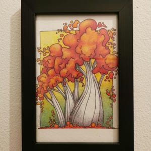 Carte Postale reproduction - Arbre roux