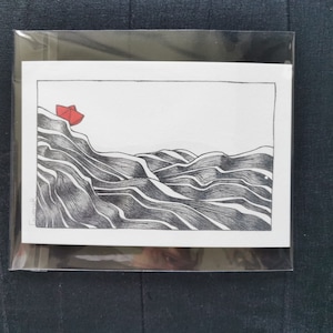 Carte Postale reproduction - Petit bateau sur l'eau