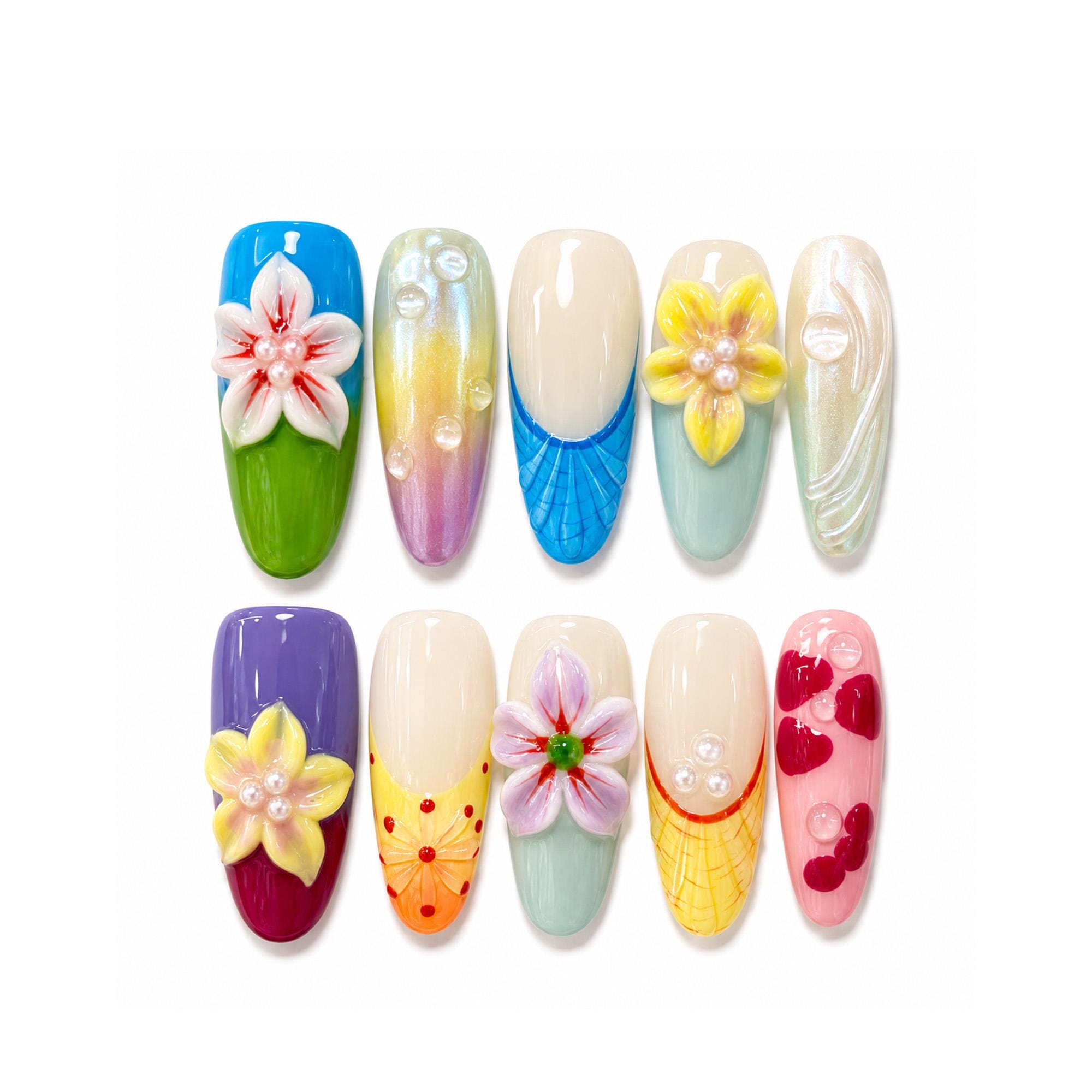 Miki nail 【限定パケ⭕️】 LOTS OF LOVE【全28色】 Amazon.com: LOVFUL Handmade Press on Nails with Lovkashi Flower