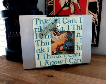 Little Engine | That Could Keepsake Box | Handmade Jewelry & Trinket Storage | Upcycled Cigar Box | Vintage Train Decor |Treasure Box