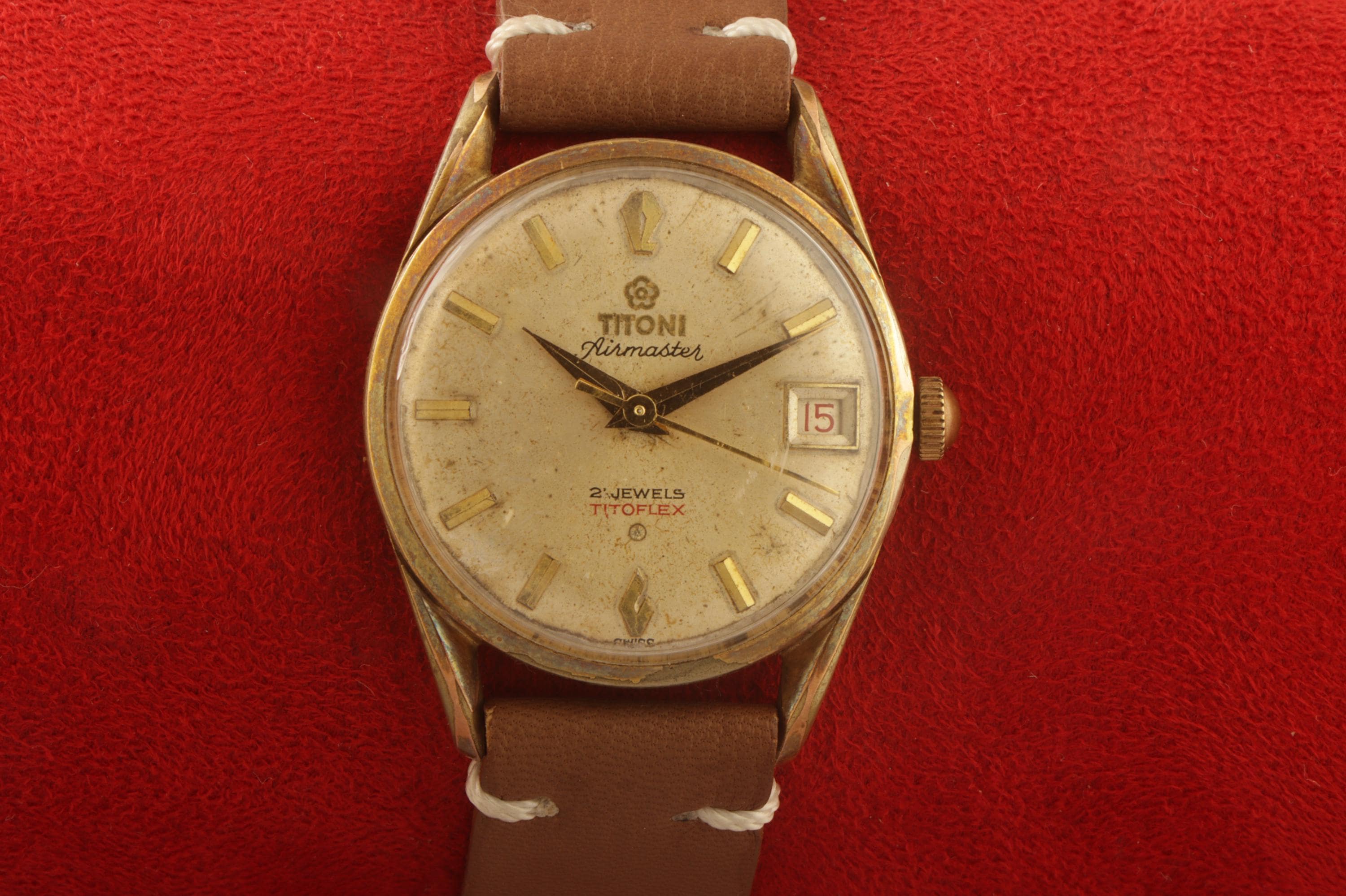 Vintage Titoni 70's Airmaster Titoflex Stainless Steel Hand