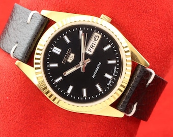 セイコー 5 デイデイト ブラック 自動巻き 80's 80年代 ビンテージ セイコー 5 デイデイト ブラック 自動巻き 80's 80年代 ビンテージ