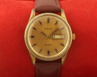 VINTAGE SANDOZ Montre-bracelet suisse automatique pour homme, excellent cadran tout d'origine NO1