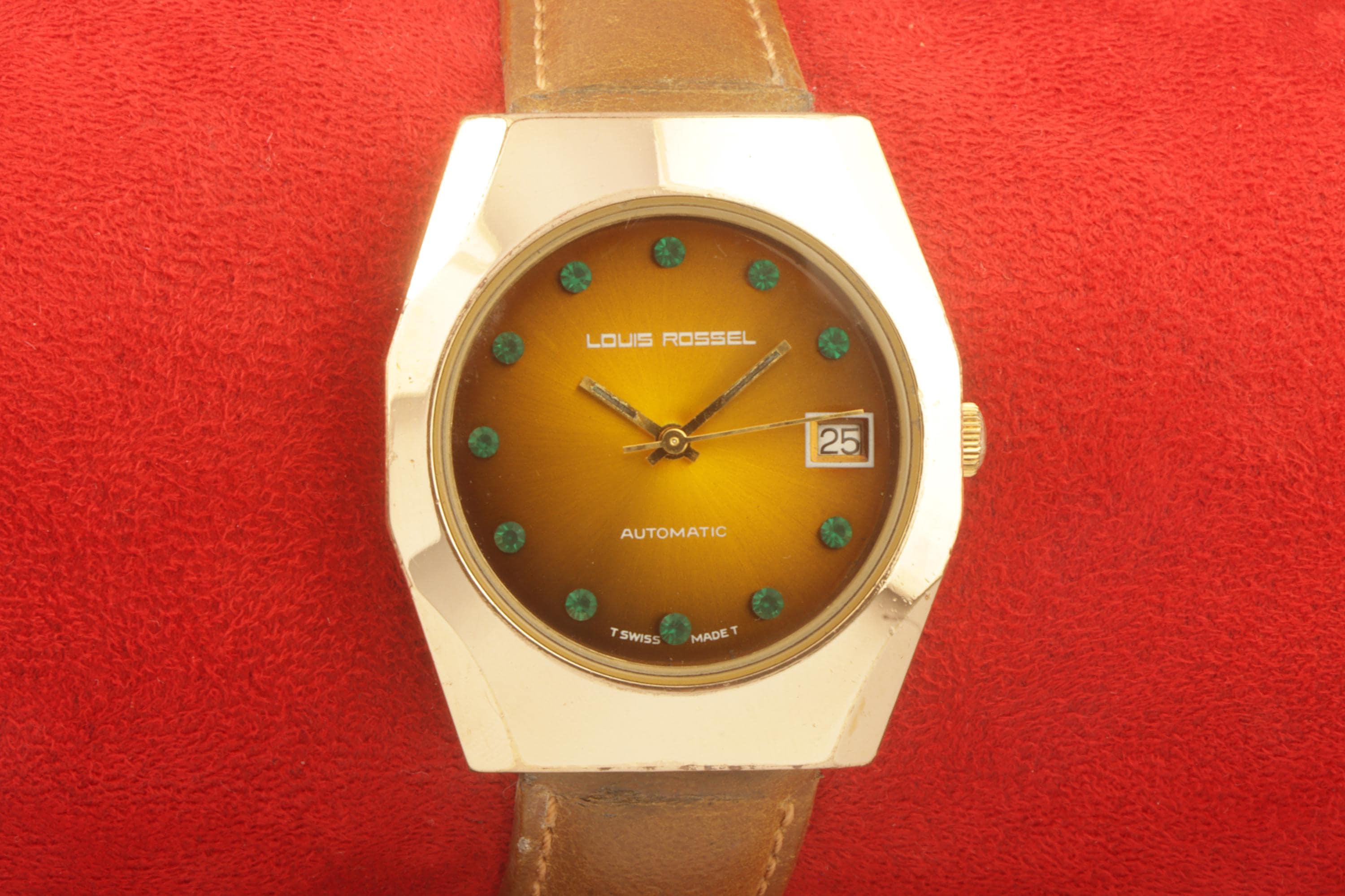 Vintage Original LOUIS ROSSEL Automatic Mens SWISS Working Wrist 