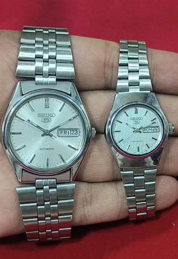 Couple Seiko Watch Ladies/mens Japan Working Wrist Watch
