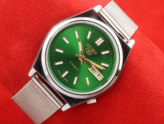 SEIKO AUTOMATIC 自動巻き腕時計 グリーンダイヤル メンズ SEIKO 5
