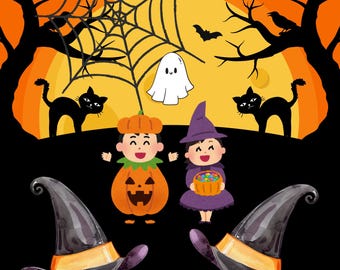 Hombre y genio de Halloween