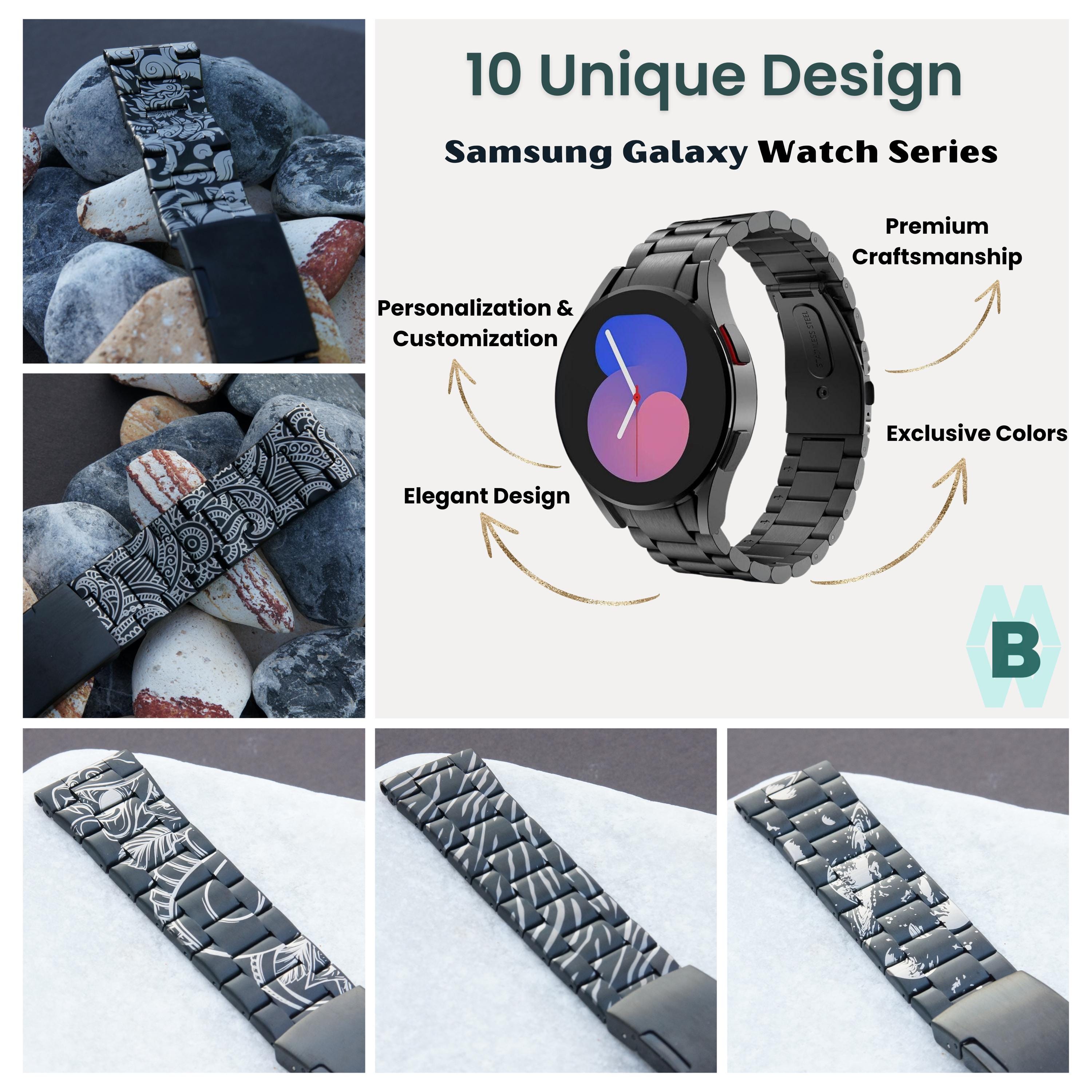 Samsung Galaxy Watch Luxury Unique Design  Metal Bands Personalize Bracelet Steel Strap 2 3 4 5 6 7 Pro Classic Active 40 41 42 43 44 46 47