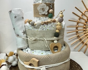 Environmentally friendly diaper cake, diaper cake eco, sustainable diaper cake, organic diaper cake, unisex diaper cake